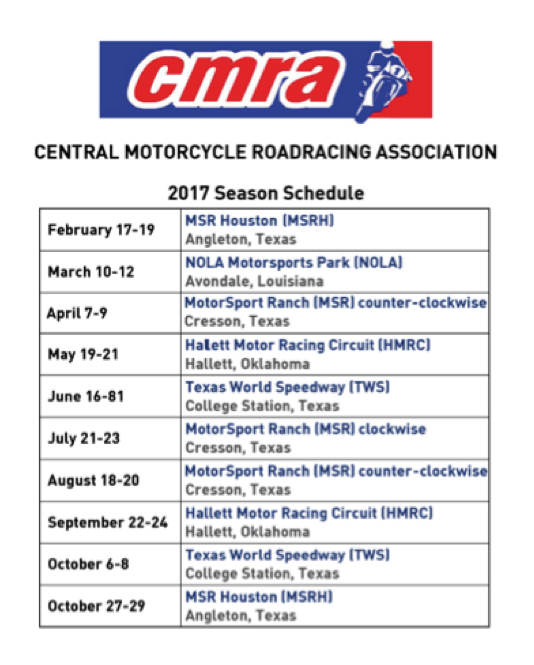 2017 schedule